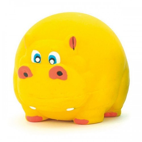 Hipopótamo de látex para cães, amarelo