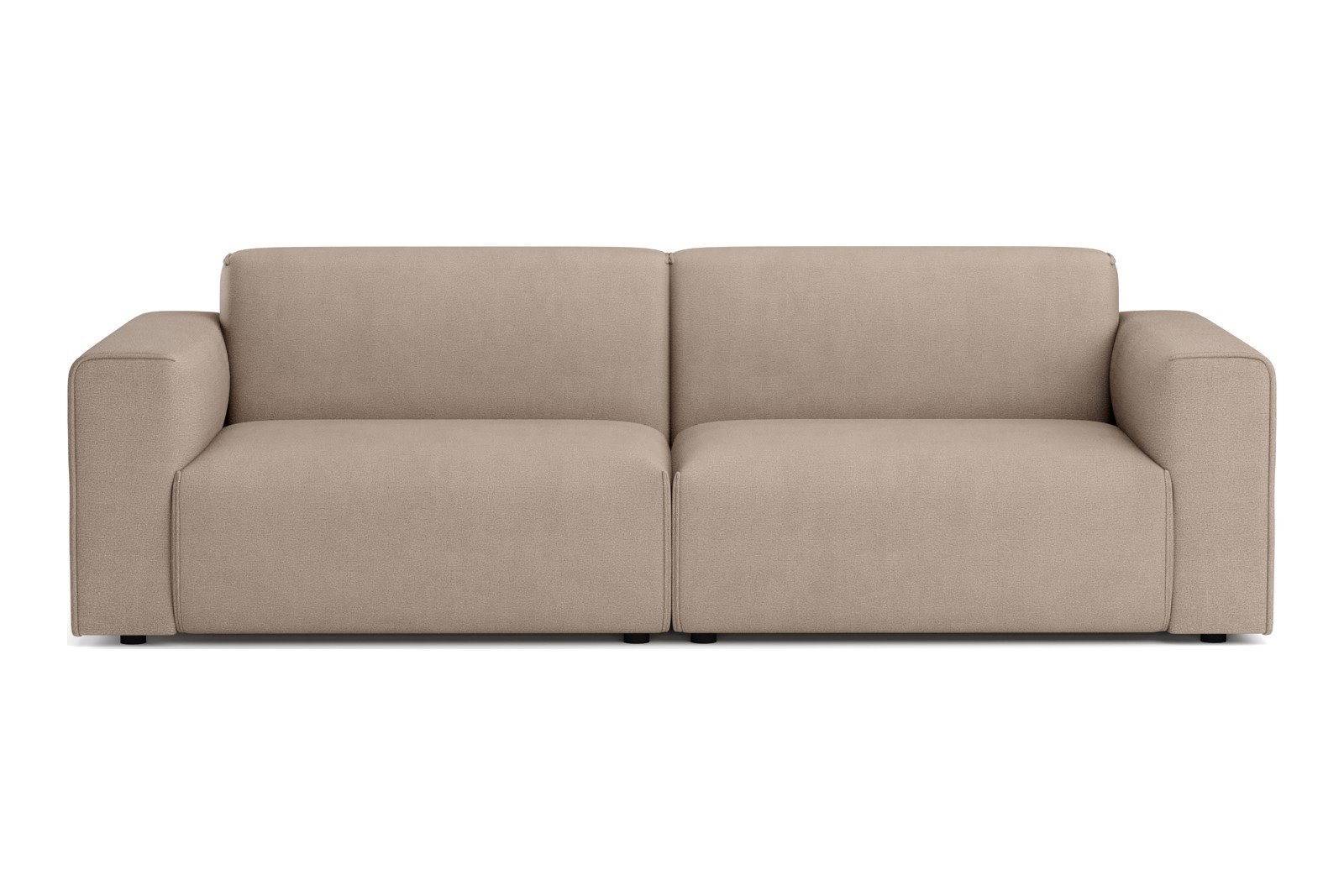 Monaco 3-seter sofa Tekstil Brego 34 Light Brown med sorte ben. Std komfort.