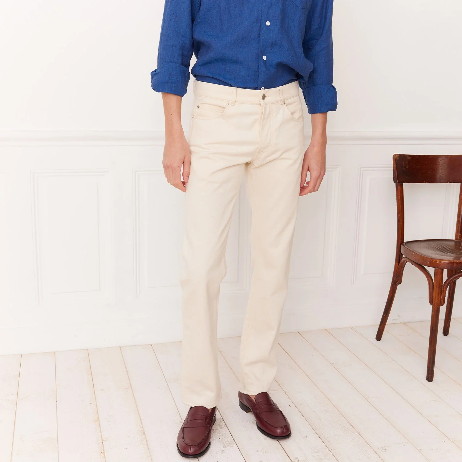 Ecru organic cotton jeans