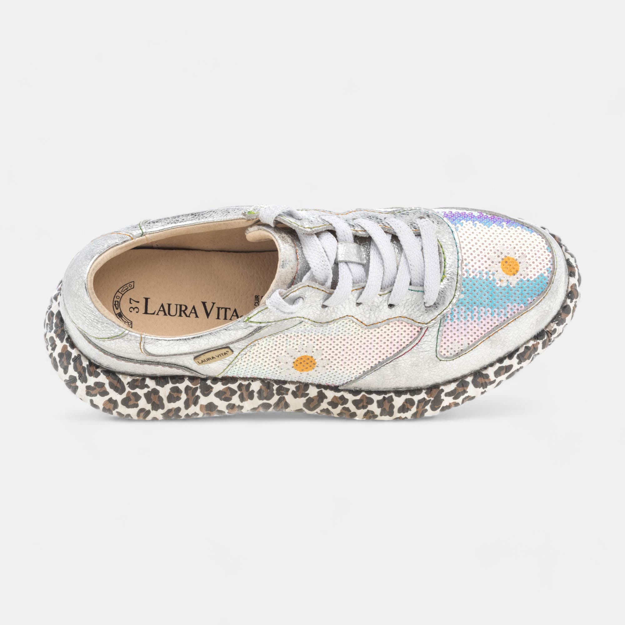 Baskets basses Femme argent