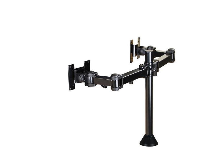 NEOMOUNTS Tischhalterung FPMA-D960DG bis 12 kg – Schwarz Für 2 Flachbildschirme von 10