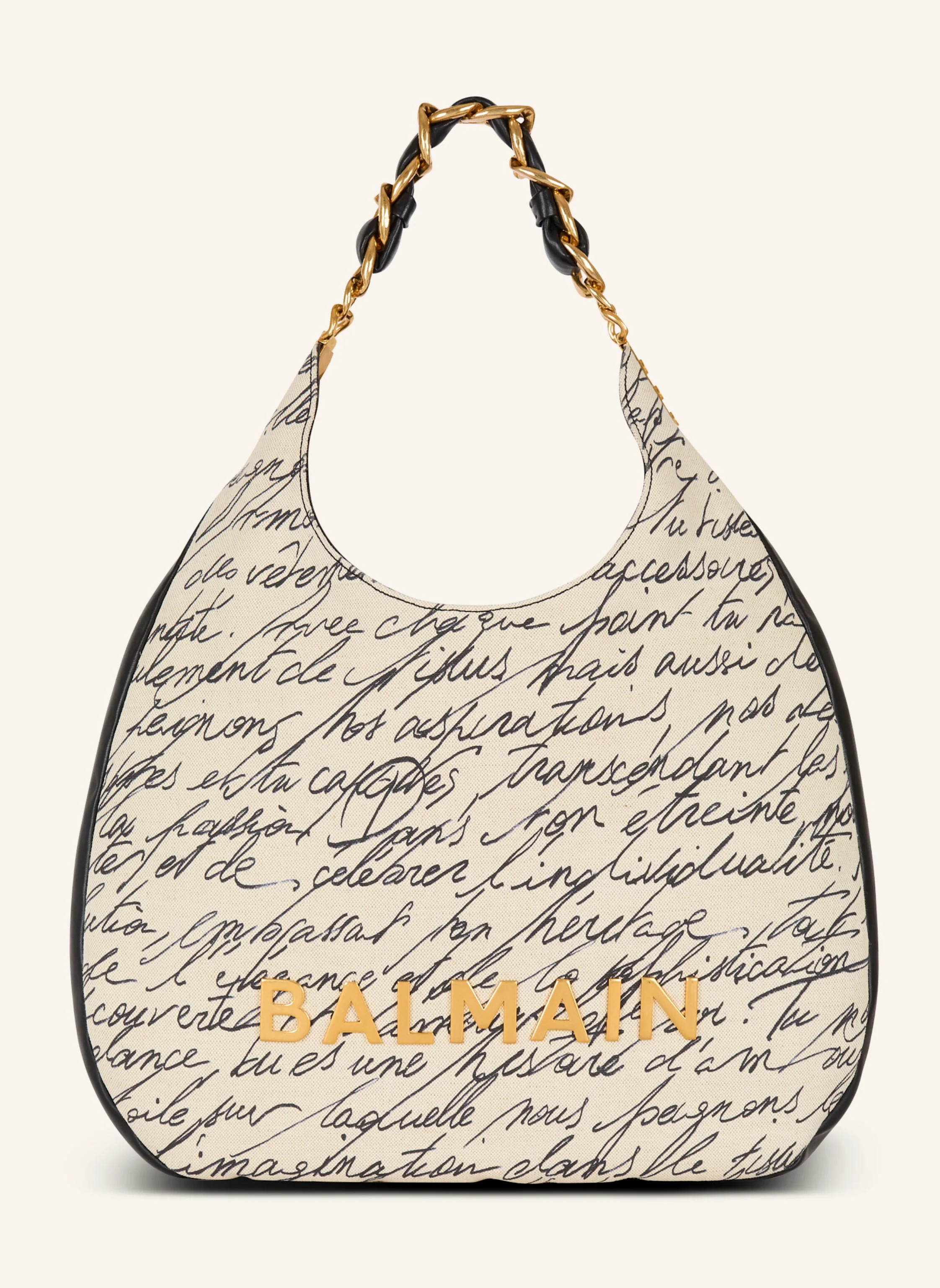 BALMAIN Großer Shopper 1945 Soft Hobo aus bedrucktem Canvas