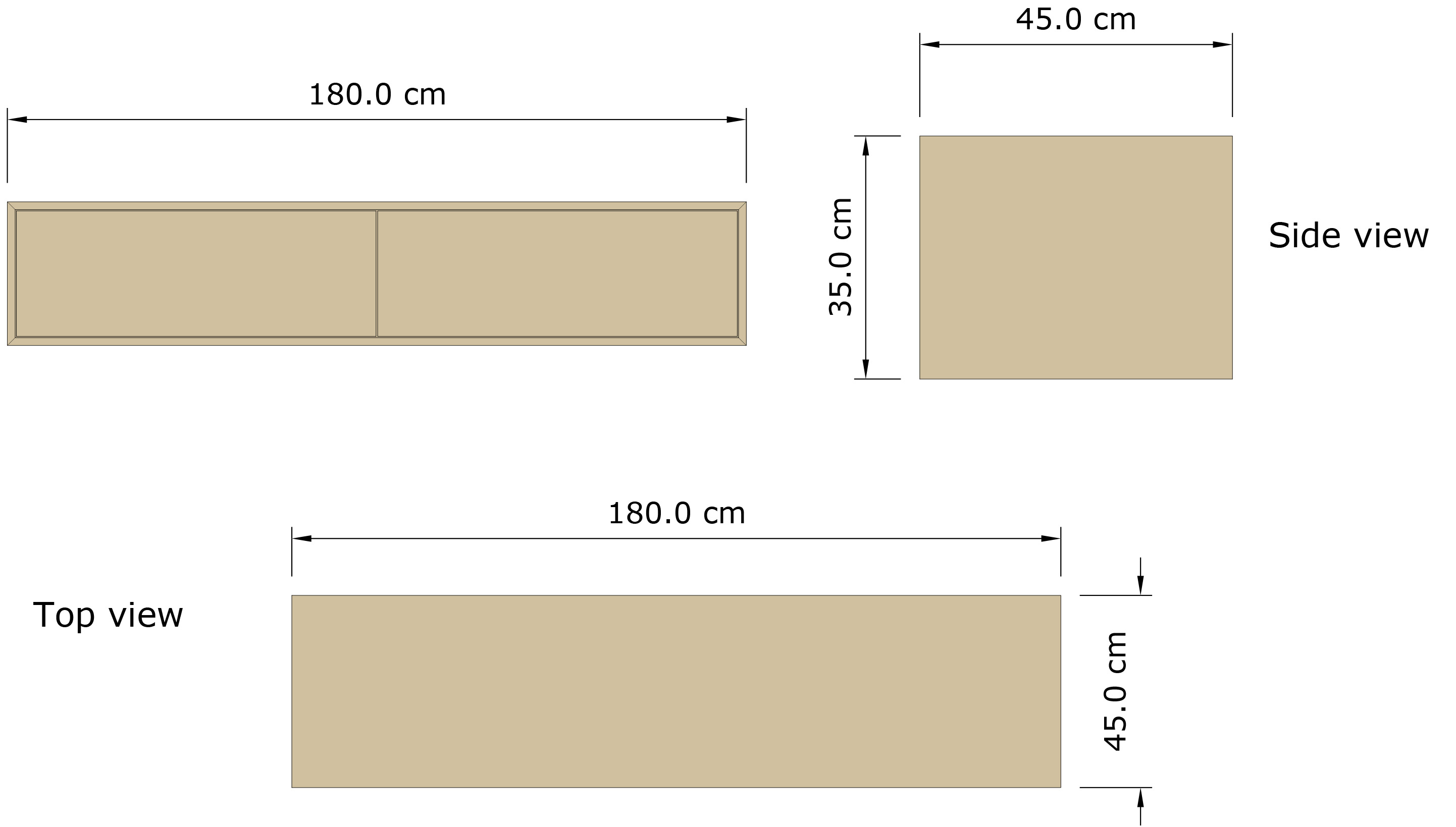 Gliss Design Joa badmeubel met 2 lades 180cm castle brown