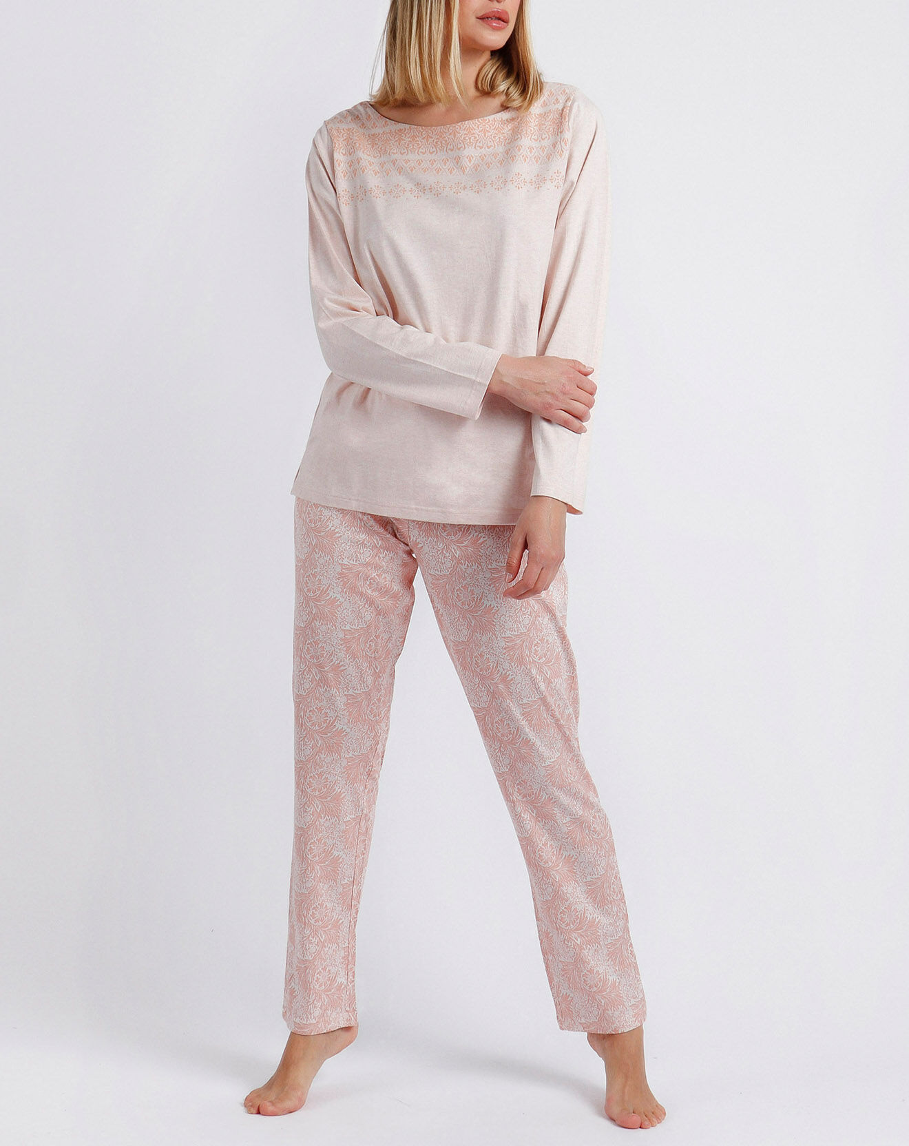 Admas Classic Pyjama Haut à manches longues & Pantalon Jia rose