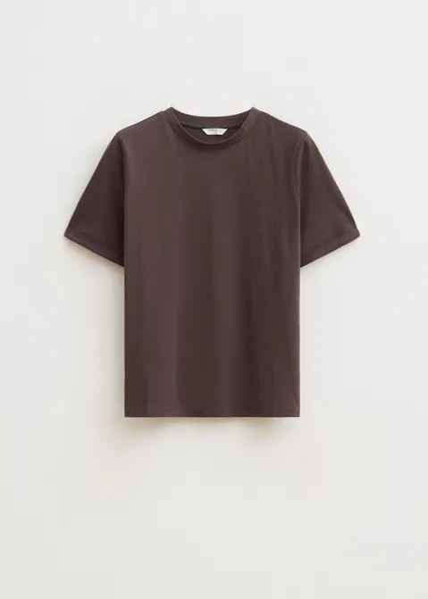 T-shirt met opgerolde mouwen antraciet (ANTRA)