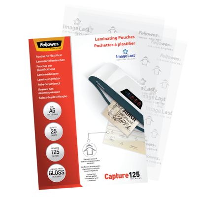 Fellowes - 25 pochettes de plastification A5 (154 x 216 mm) - 125 microns - brillantes