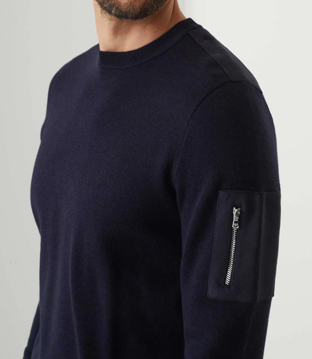 Pull col rond marine SENATEUROUT
