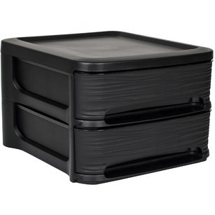 Module de classement STONE, 2 tiroirs, PP, noir