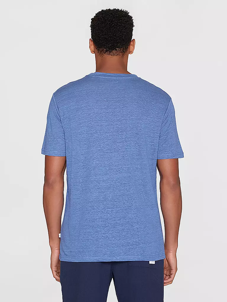 KNOWLEDGE COTTON APPAREL Leinen T-Shirt blau