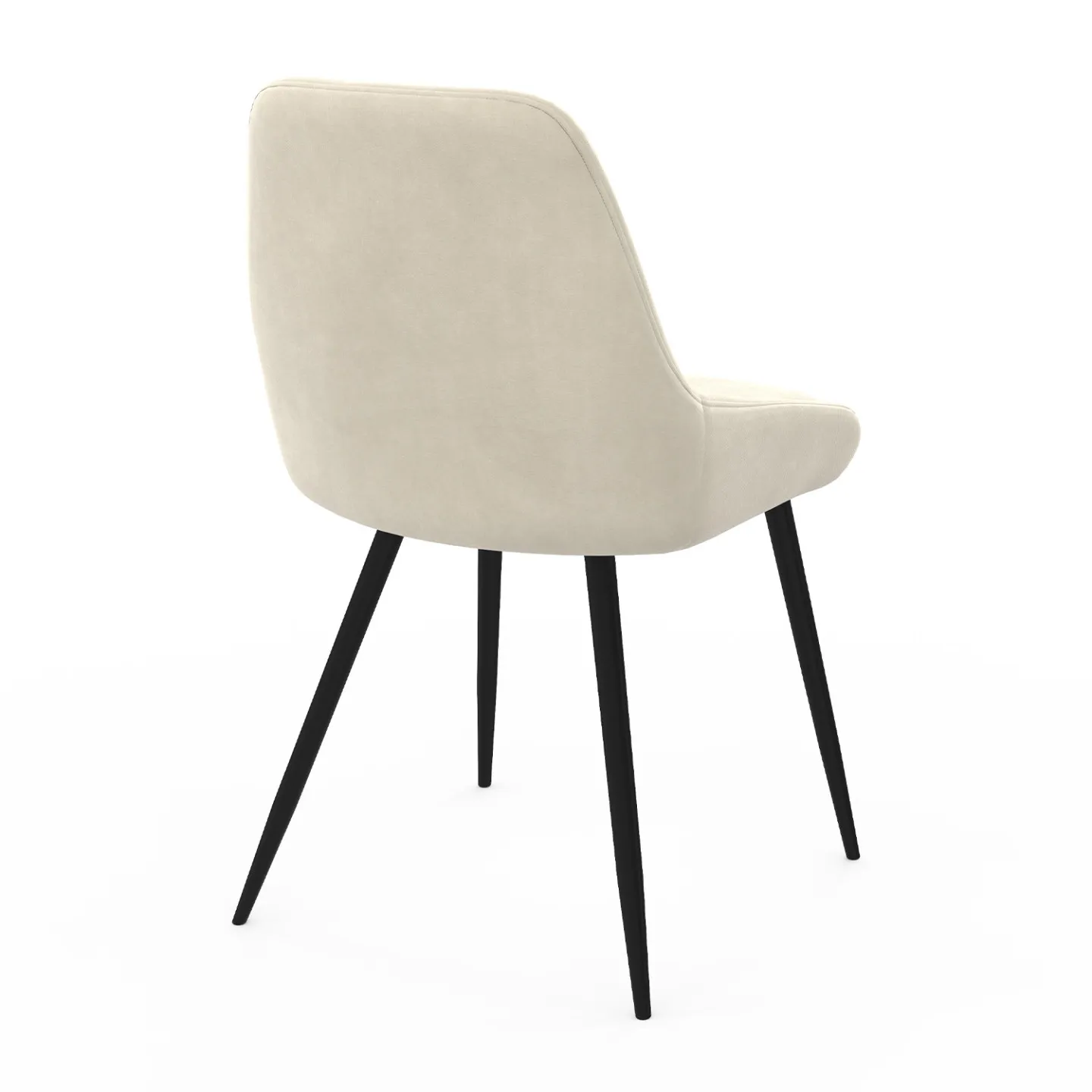 Lot de 6 chaises THALYA en velours beige avec accoudoirs