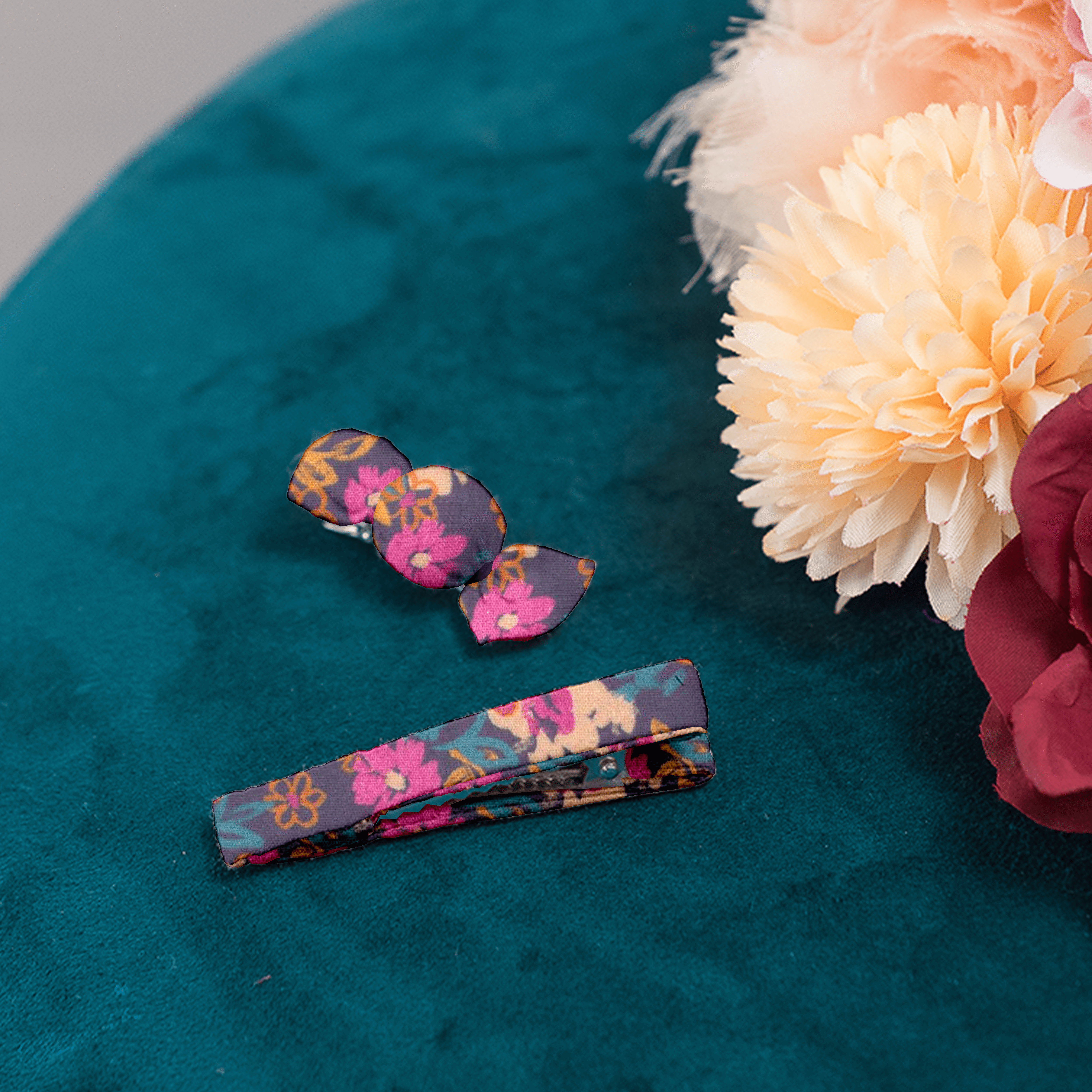 Petite Barrette Mini Bonbon Hippie Fleurie