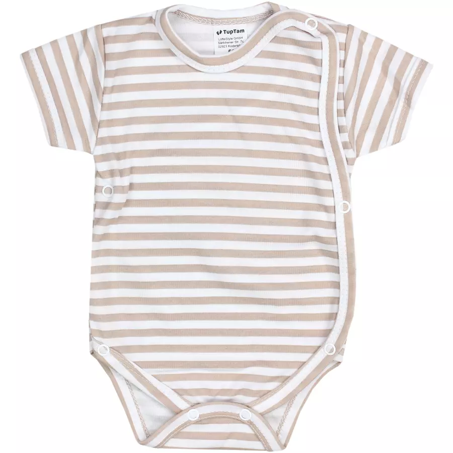 TupTam Baby Mädchen Kurzarm Wickelbody 5er Set beigerosa