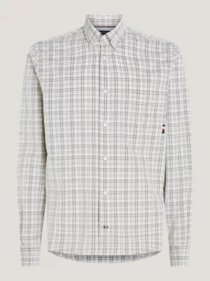 Camisa de veludo cotelê xadrez tartan de corte regular