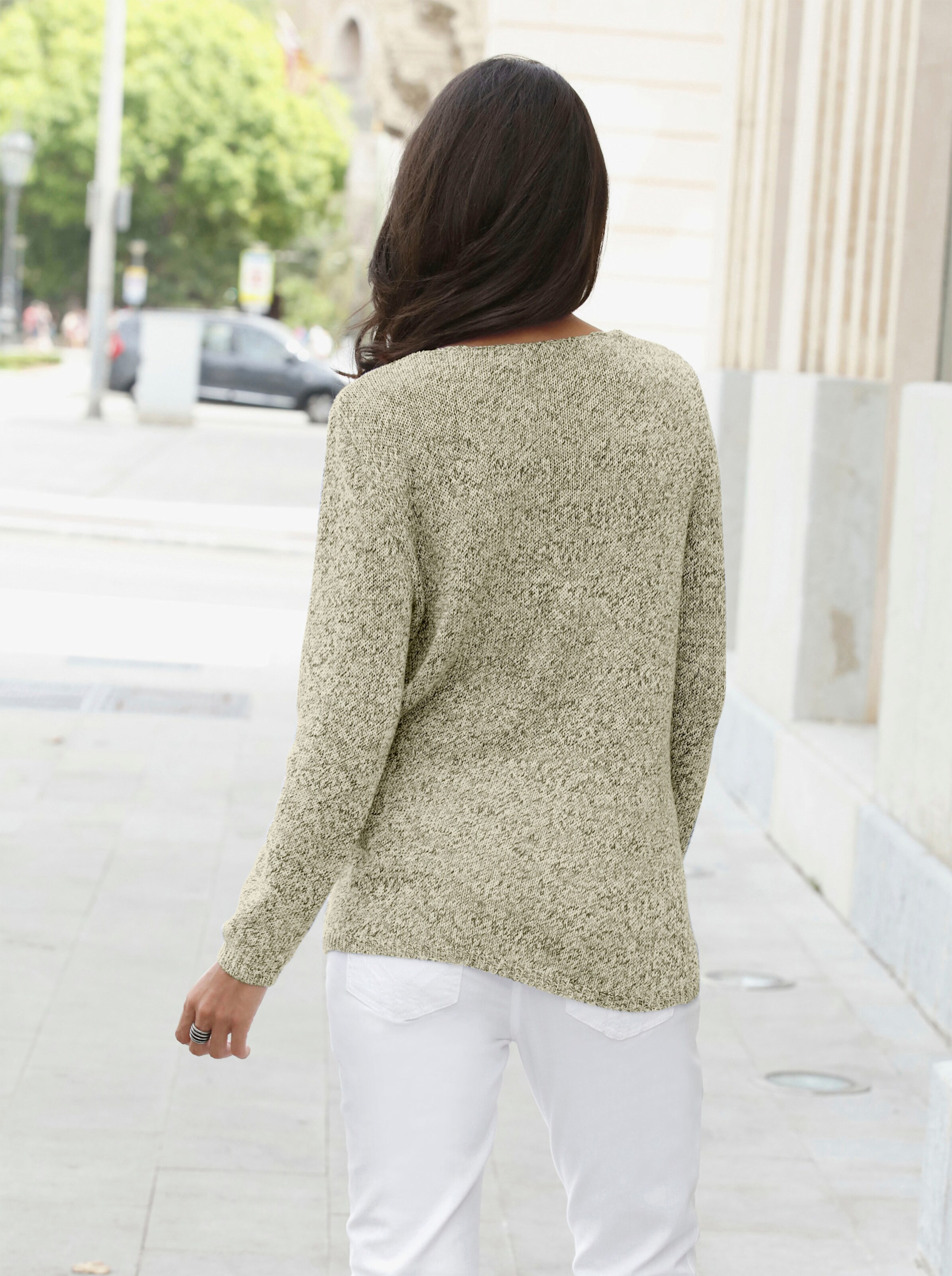 Strickpullover aus Melangegarn