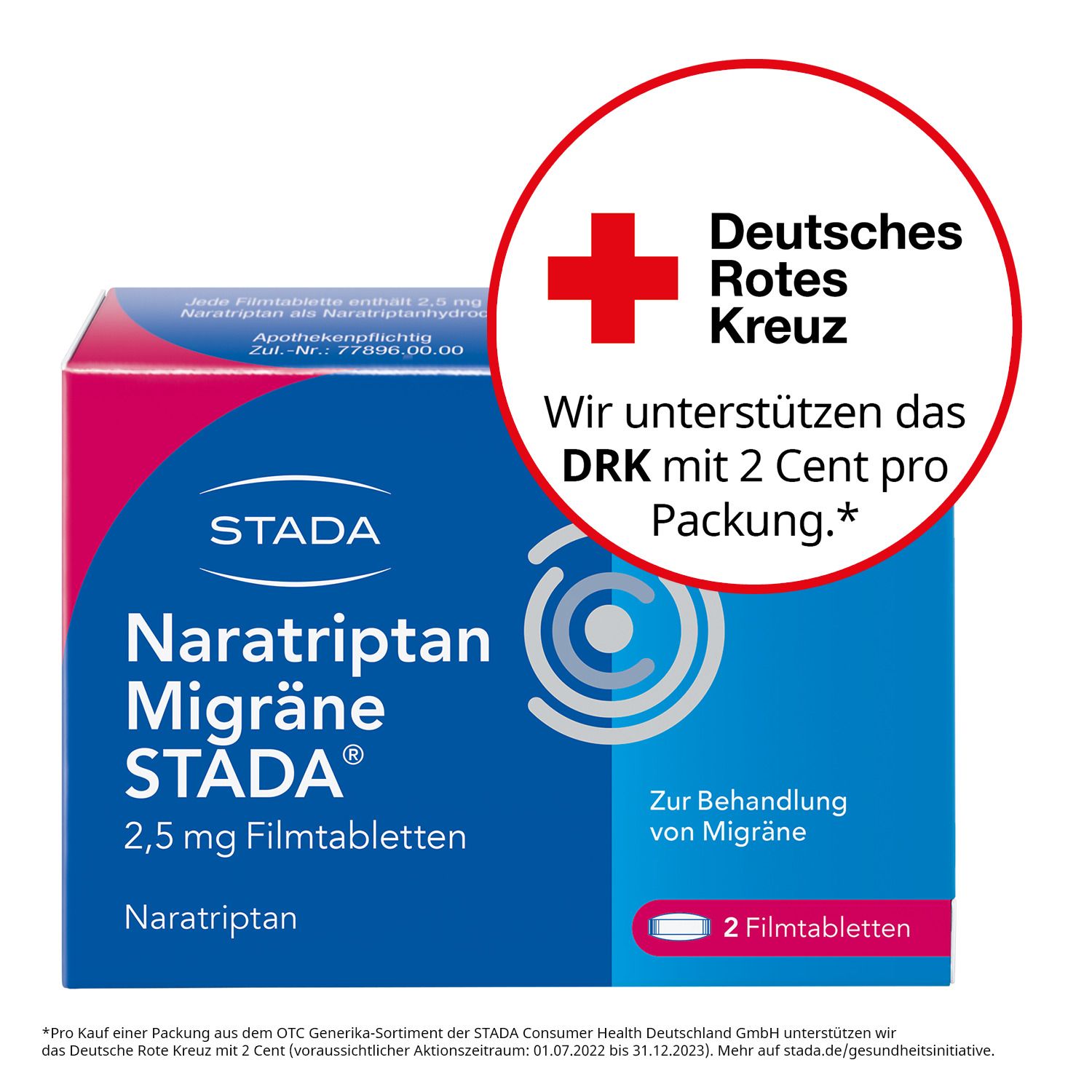 Naratriptan Migräne STADA® 2,5 mg lindert Migränekopfschmerzen mit und ohne Aura