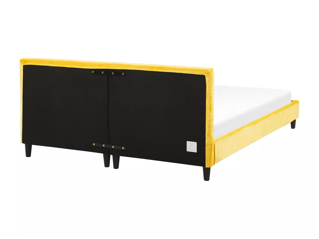 Revêtement de cadre de lit Velours FITOU 180 x 200 cm Jaune