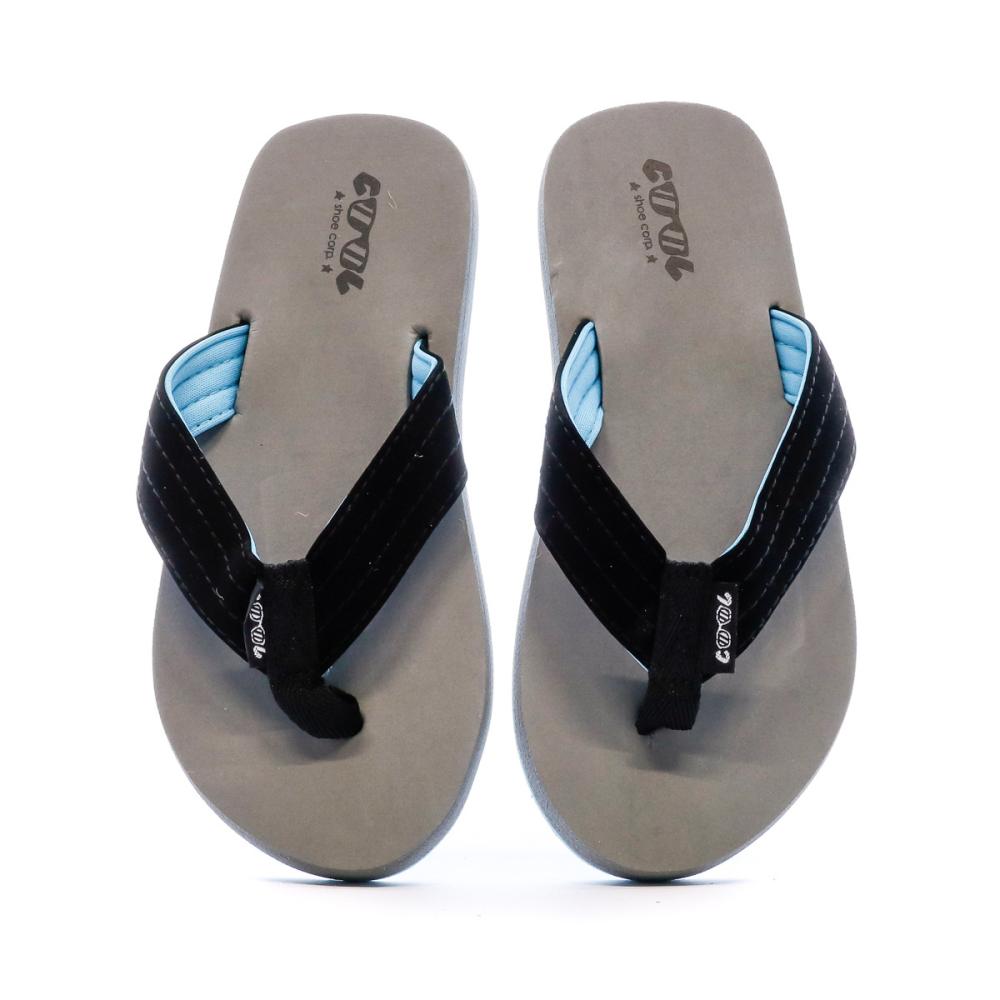 Cool Shoe Tongs Grise et Noir Garçon Cool Shoe DONY BOY