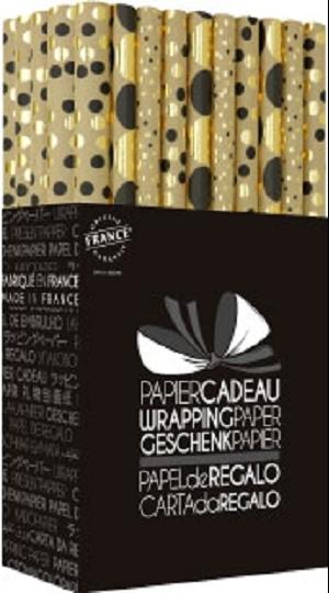LUXE PAPIER CADEAU EXTRA LONG BLEU OR 0.70X5M