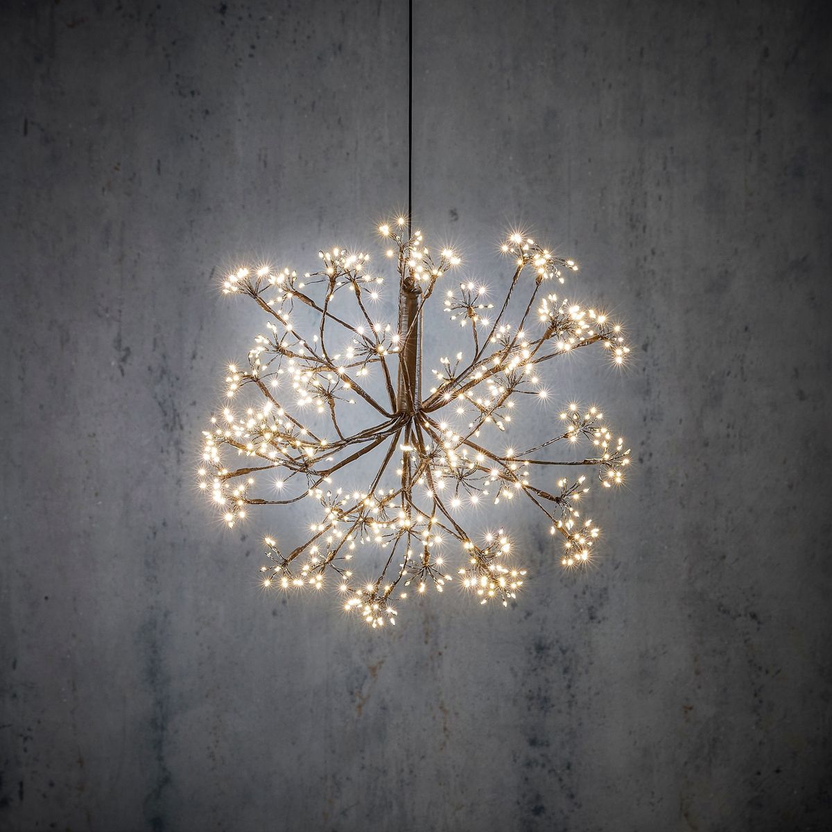 Kerst hanglamp bol zwart 40cm incl. LED met timer IP44 - Nobu