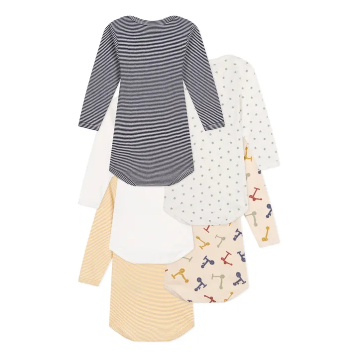 Petit Bateau Lot 5 Bodies Trotinettes | Beige