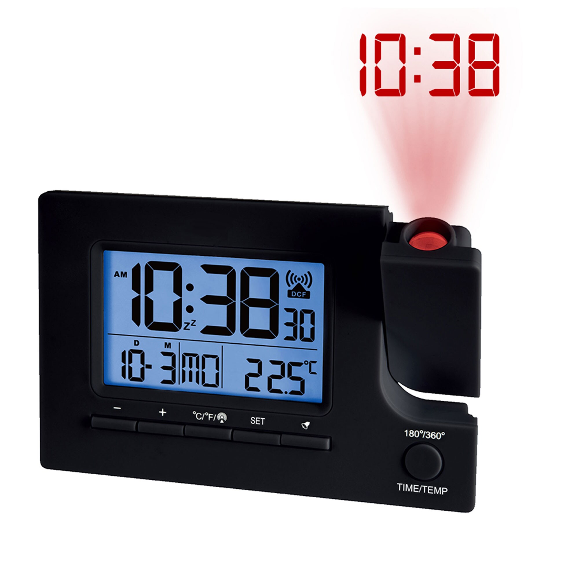 MiravalFunk-Projektionswecker USB 2 Alarme Temperaturanzeige Datum