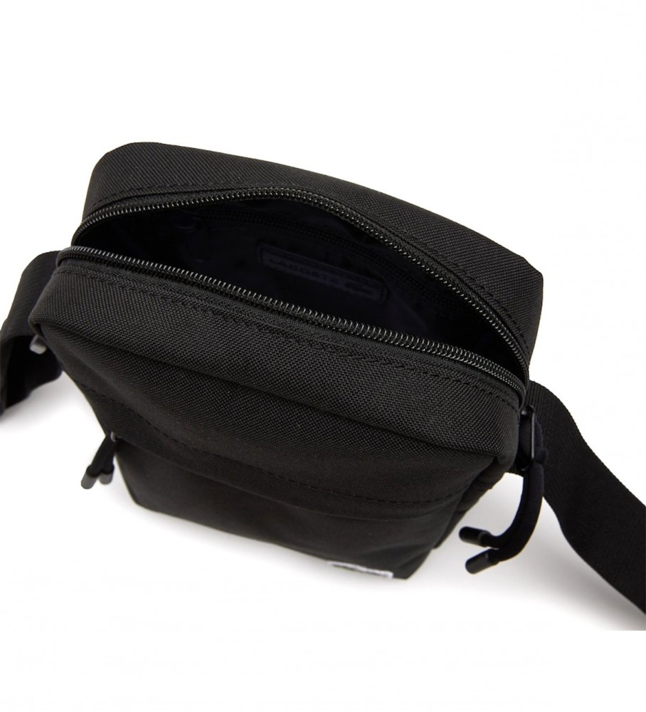 Bolsa transversal Lacoste preta com zíper