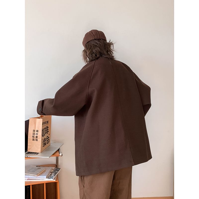 Plummie - Effen oversized enkelrijsjas met reverskraag