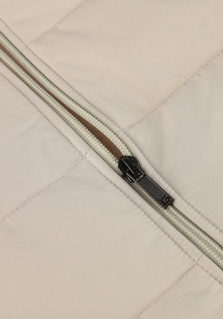 beige gentiluomo gewatteerde jas cardigan zip