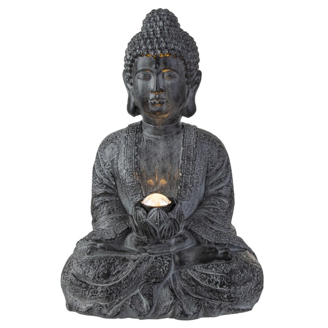 Buddha sitzend - mit Solar LED - ca. 32 x 23 x 47 cm