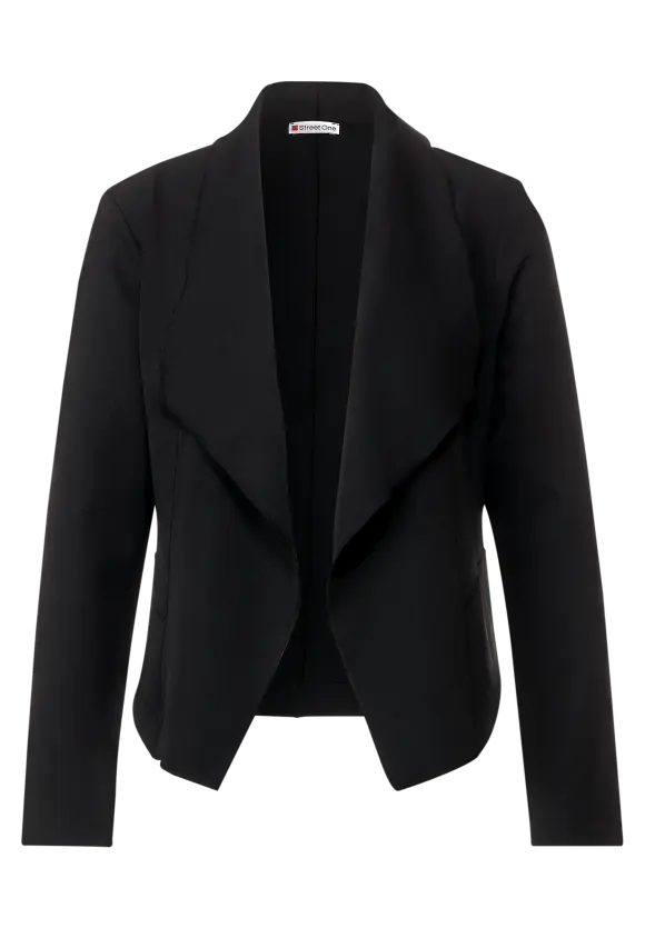 Kurzer offener Blazer - Black