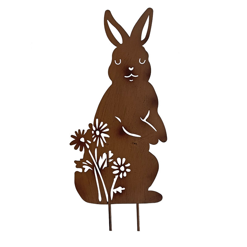 Silhouette déco jardin lapin 30x76cm