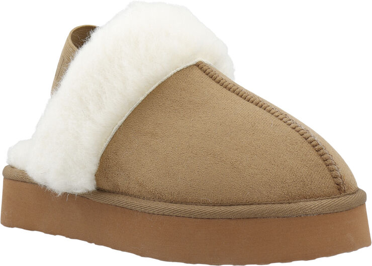 Bianco BIASWEETIE Flatform Elastic Slipper Faux Suede Camel