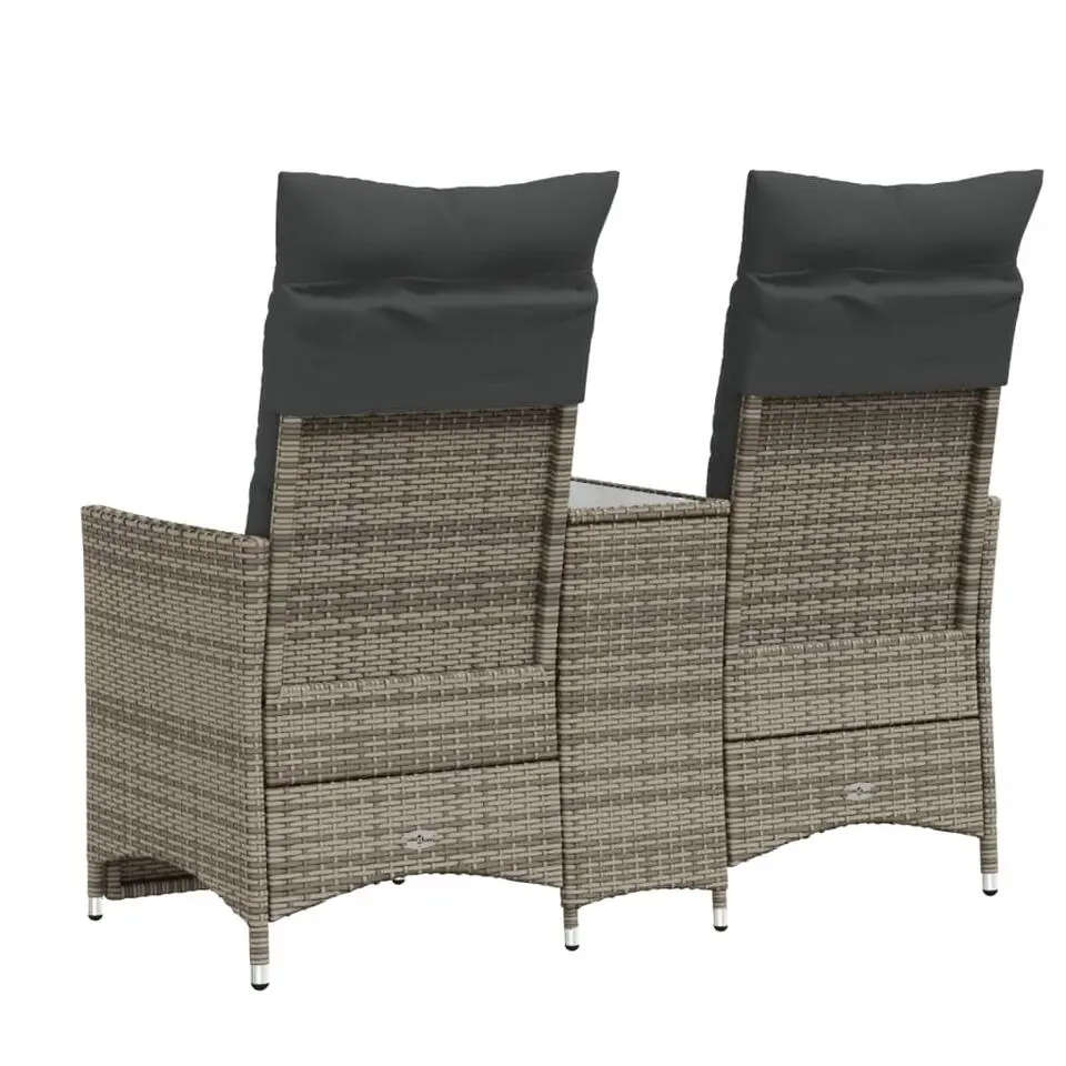 vidaXL - Tuinbank - Grijs - Poly rattan