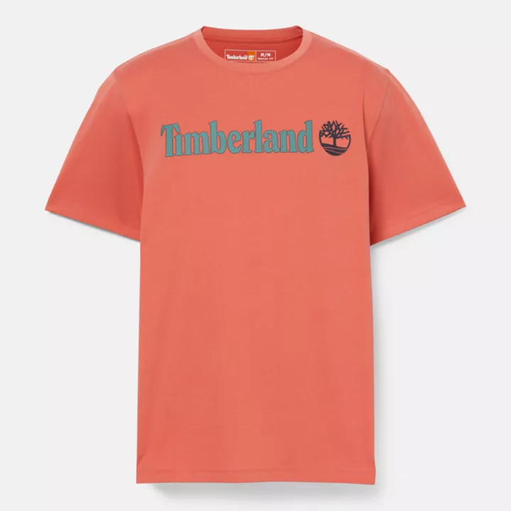 T-shirt à logo linéaire pour homme en orange clair