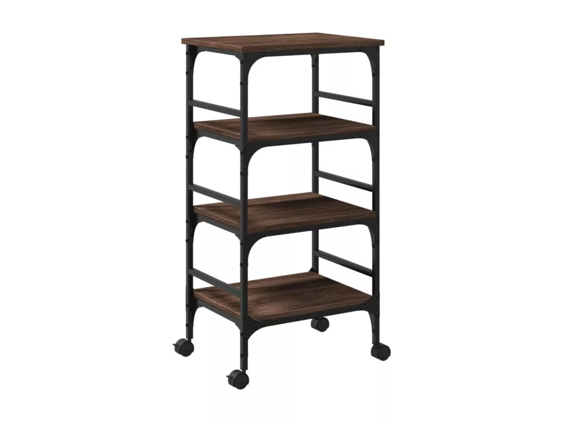 Chariot de cuisine chêne marron 45x35x89,5 bois d'ingénierie