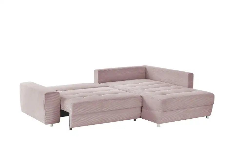 Ecksofa Arissa de Luxe Rosa rechts Cordstoff