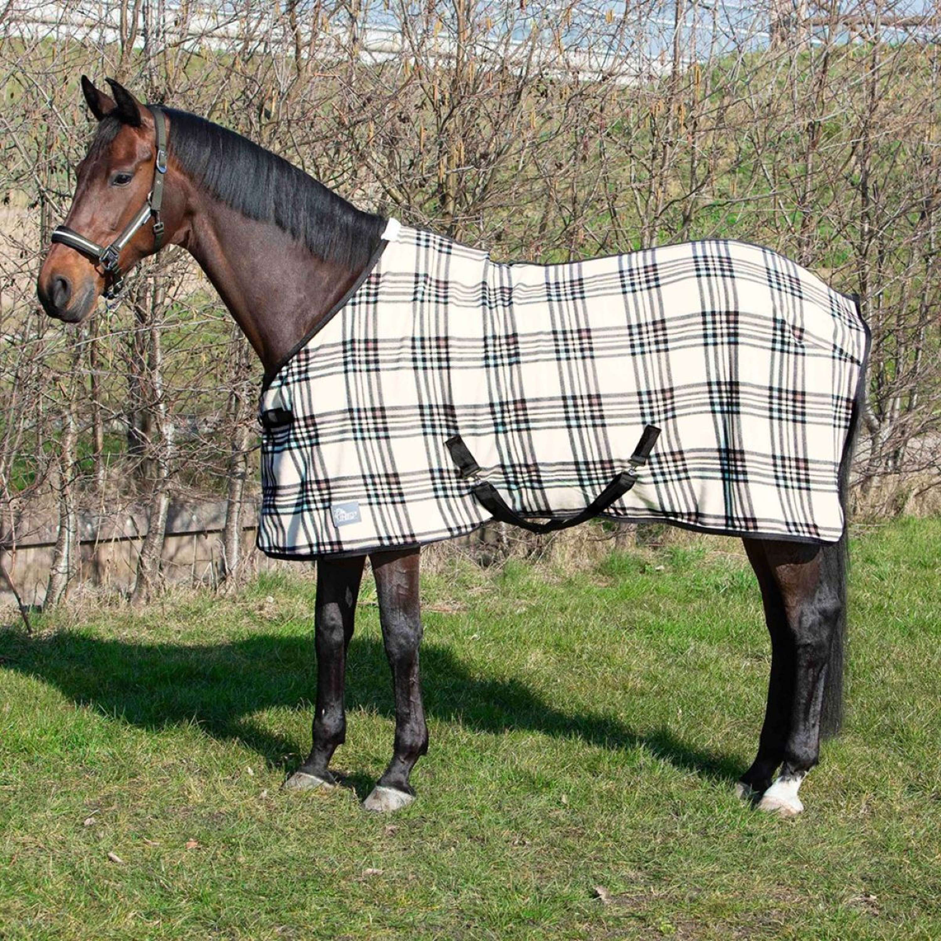 Harry's Horse Fleecedeken Check Cream