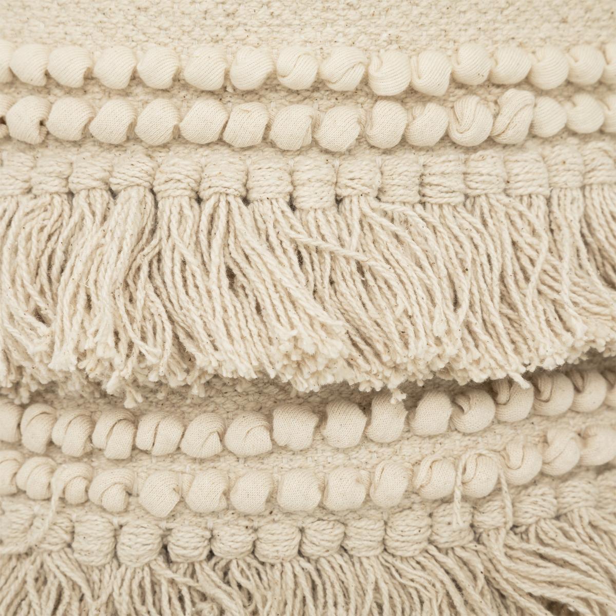 PANIER COTON SEA VIEW FRANGE IVOIRE D.25X25CM