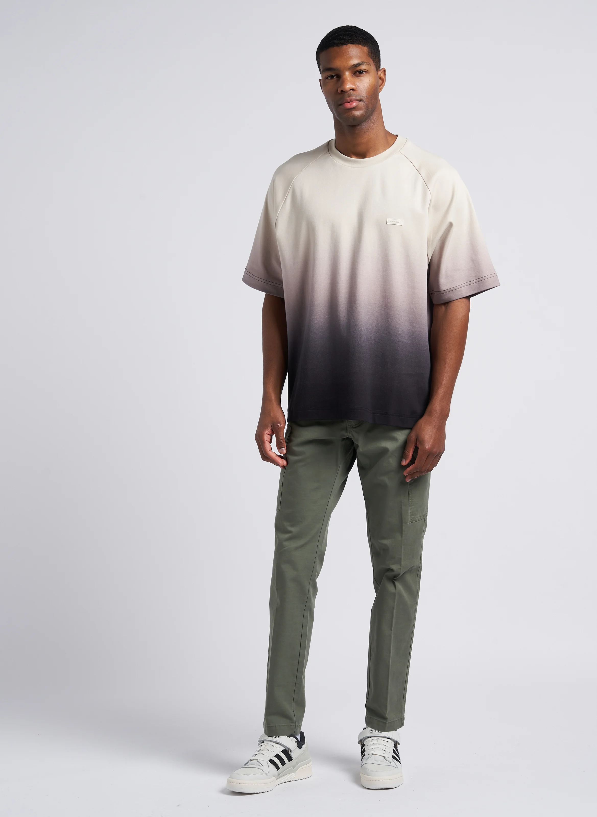 Pantalon slim en coton mélangé | Kaki
