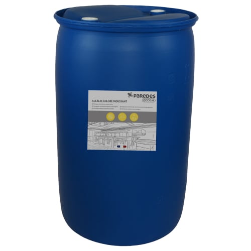 Détergent désinfectant alcalin moussant Paredes Access Alcalin chloré moussant fût de 230Kg