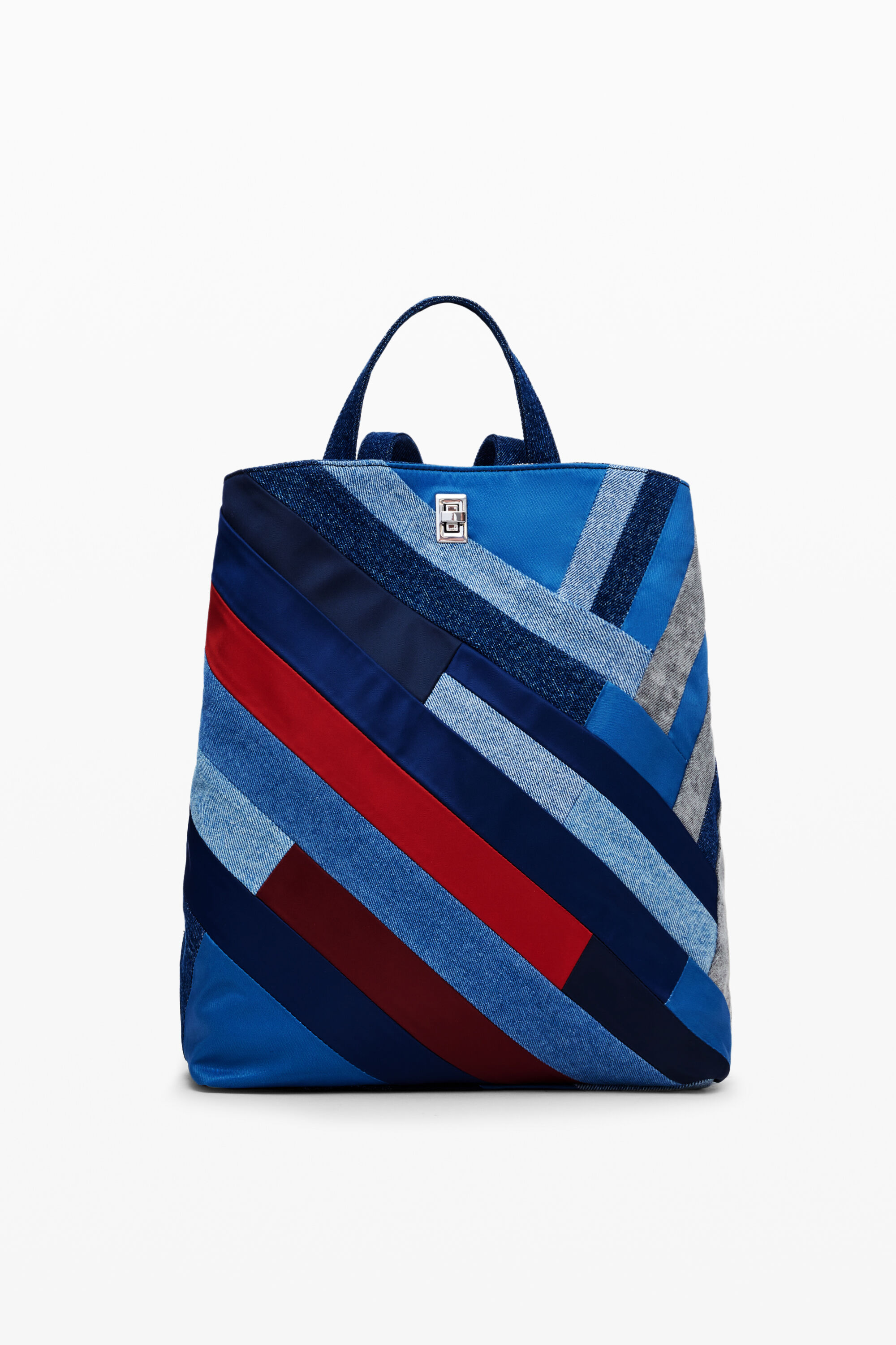 mochila de retalhos de jeans