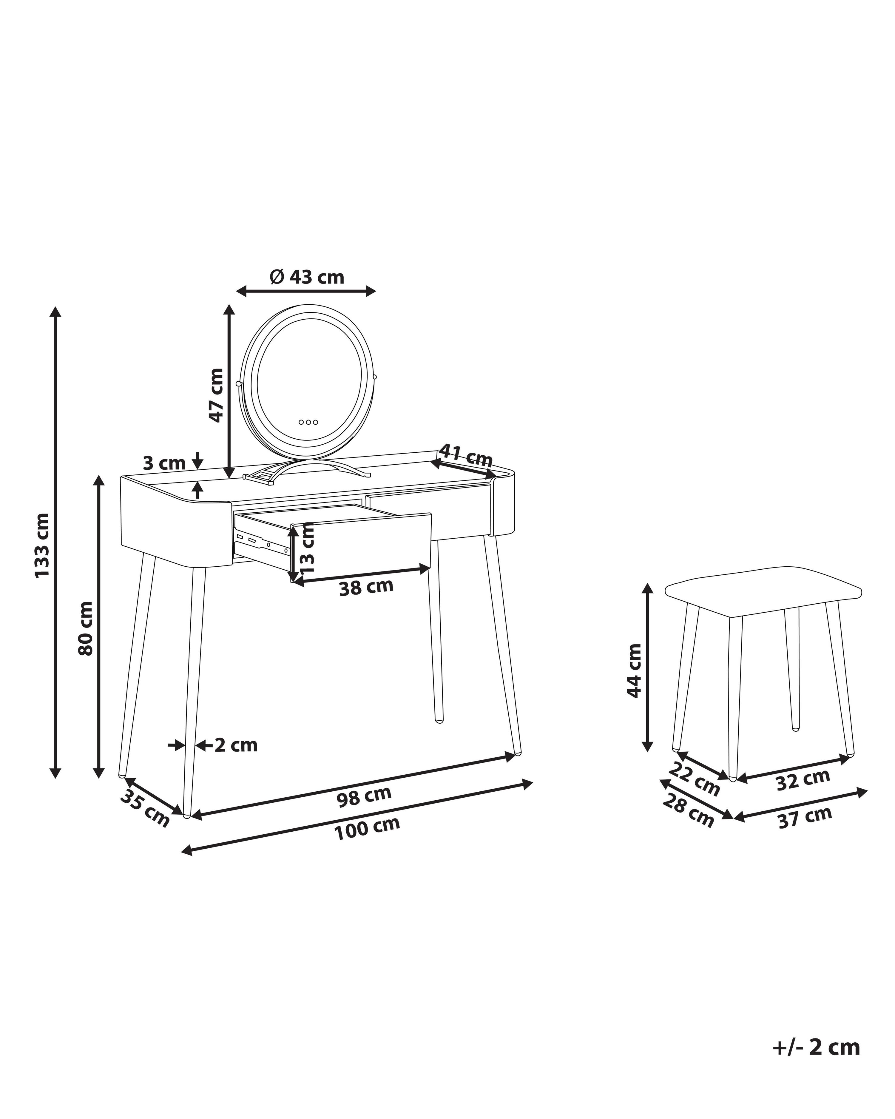 Kaptafel SURIN LED Grijs