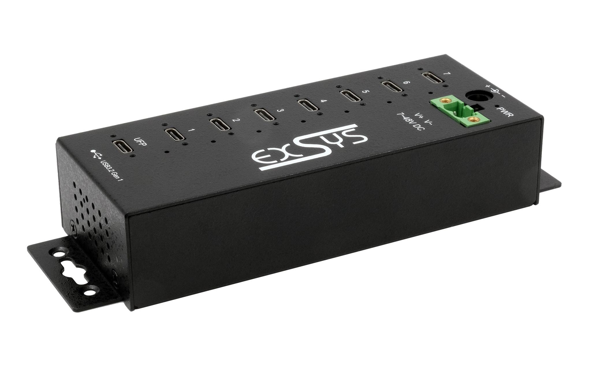 USB-Hub Managed USB 3.2 Gen 1 Hub 7-Port<br>Managed 7-Port USB-C 3.2 Gen 1 Metall HUB mit 15KV EDS Überspannungsschutz