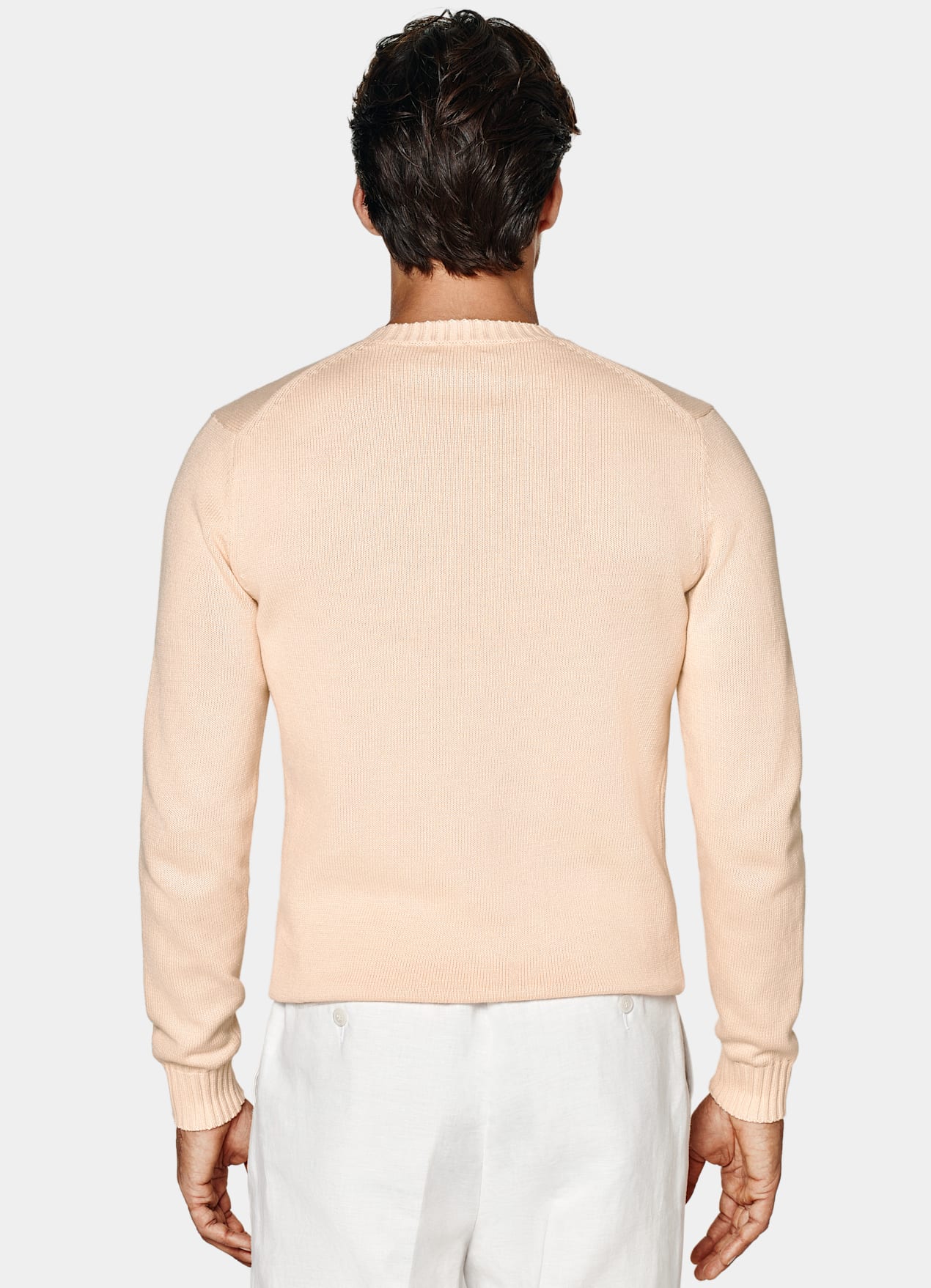 Pull col rond rose pâle