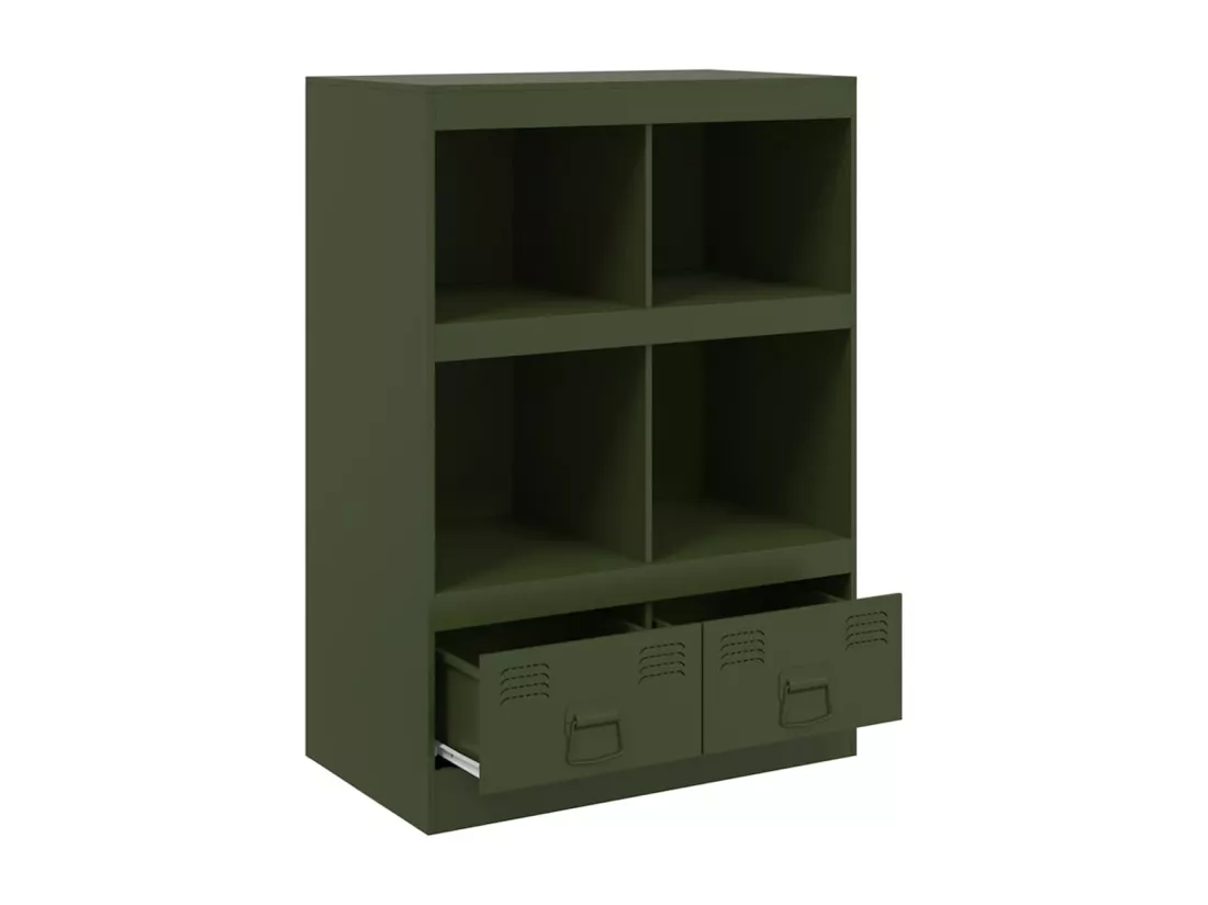 Buffet vert olive 67x39x95 cm acier