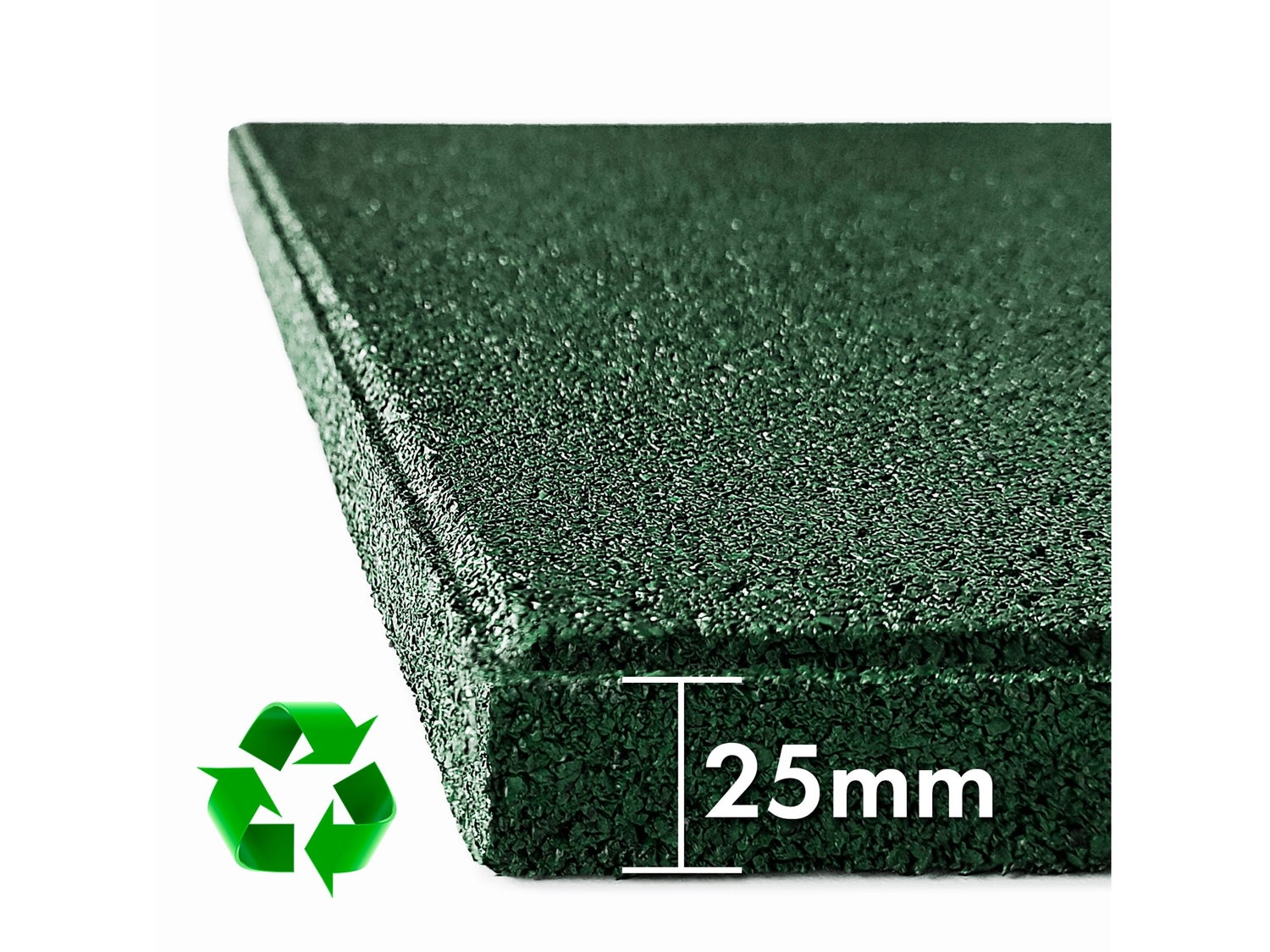 Valbeveiligingsmat, elastische mat, valbeveiligingstegel met drainage, 50 x 50 x 2,5 cm, groen