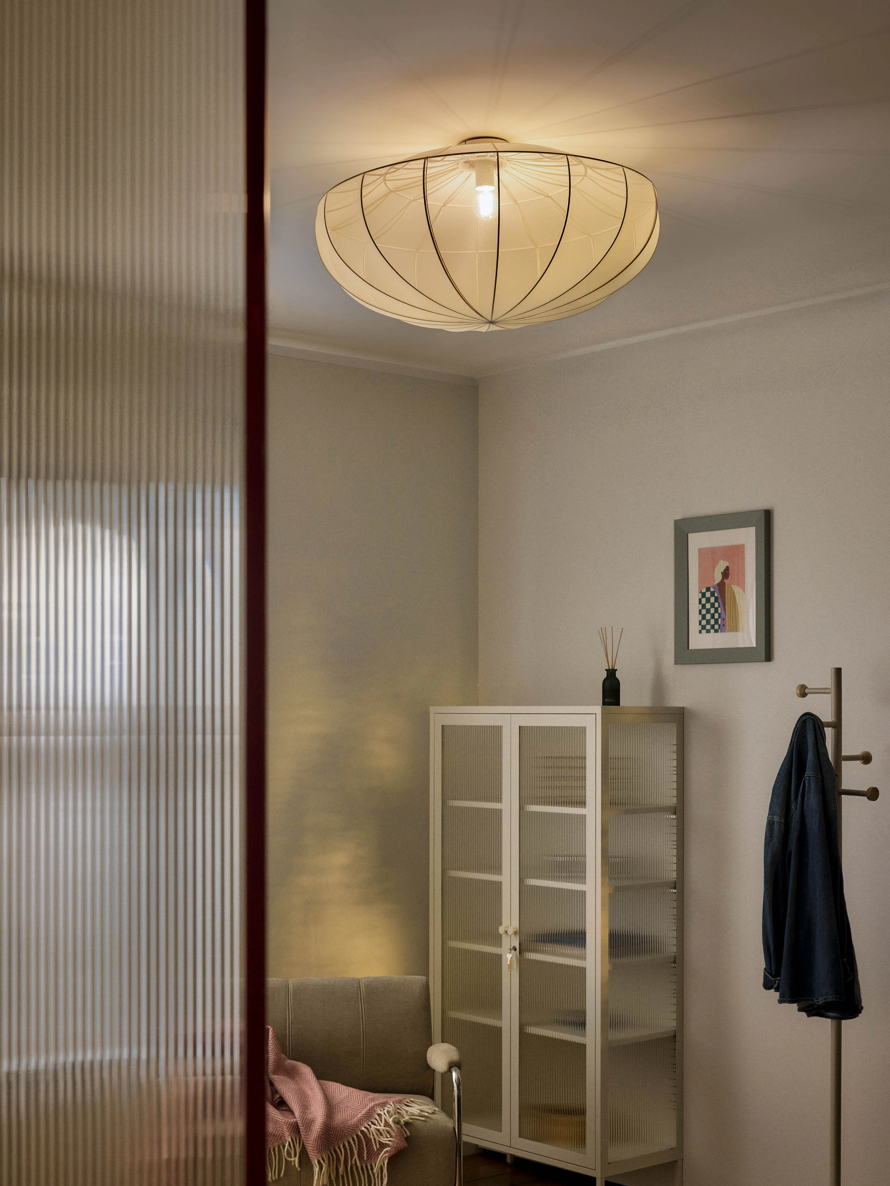 Grote plafondlamp Beau van netstof