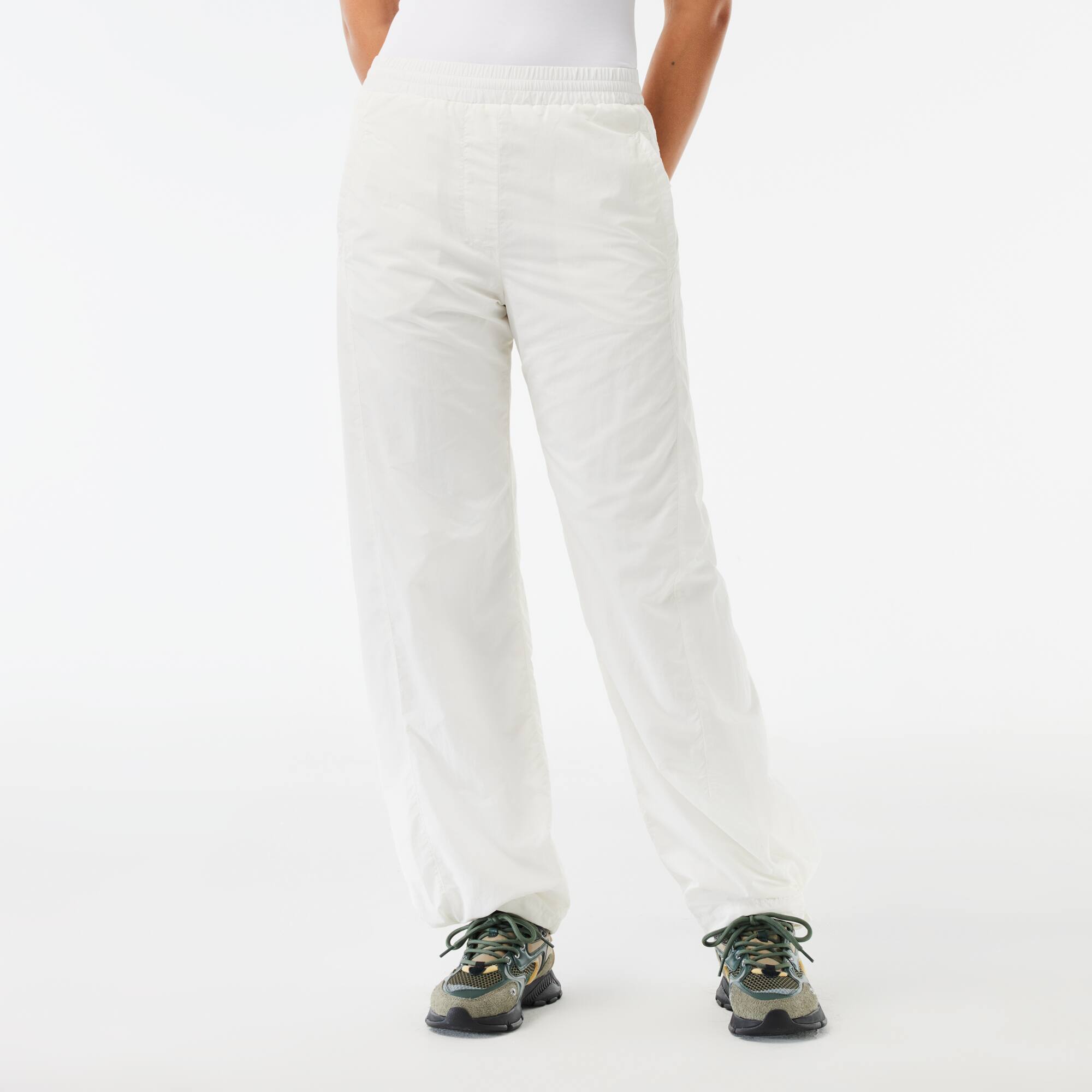 Trainingshose aus Nylon mit Weitem hosebein Traningshosen - Weiss - Lacoste - Damen