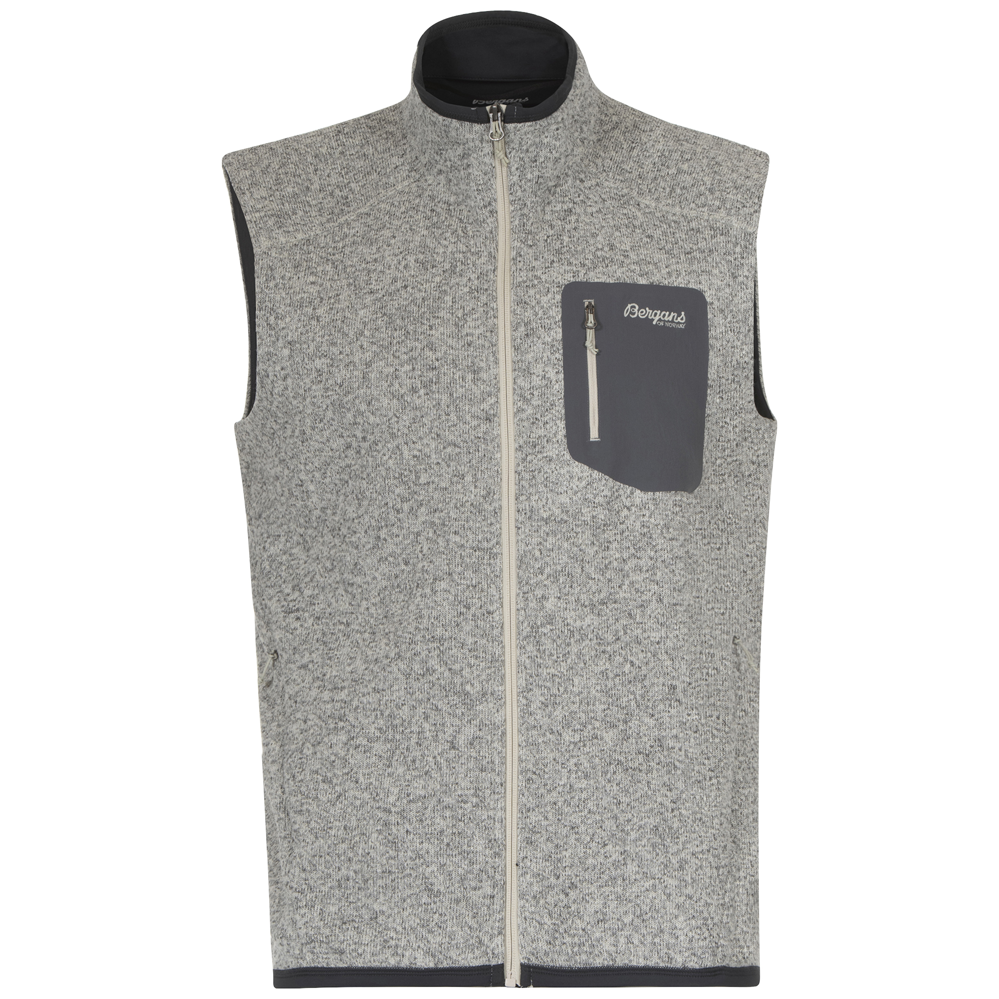 Kamphaug Knitted Vest Herre Chalk Sand