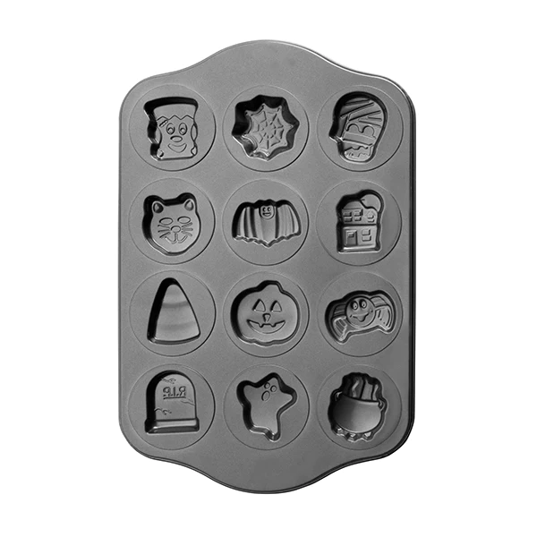 Plaque en acier 12 biscuits halloween Ibili